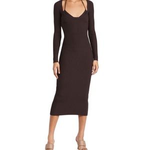 JONATHAN SIMKHAI   
Liza Womens Ribbed Knit Maxi Sweaterdress